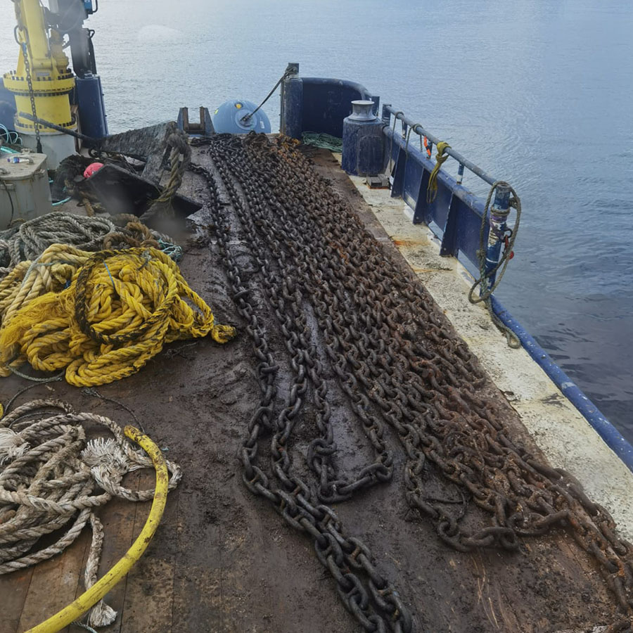 Chains on a Voe Marine Vessel
